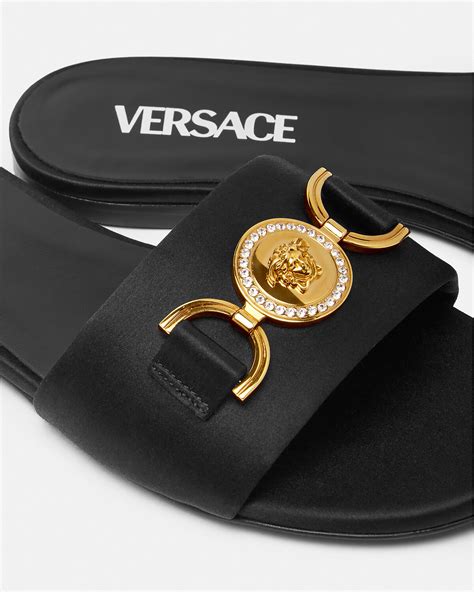 versace medusa thong sandals|medusa '95 satin flat sandals.